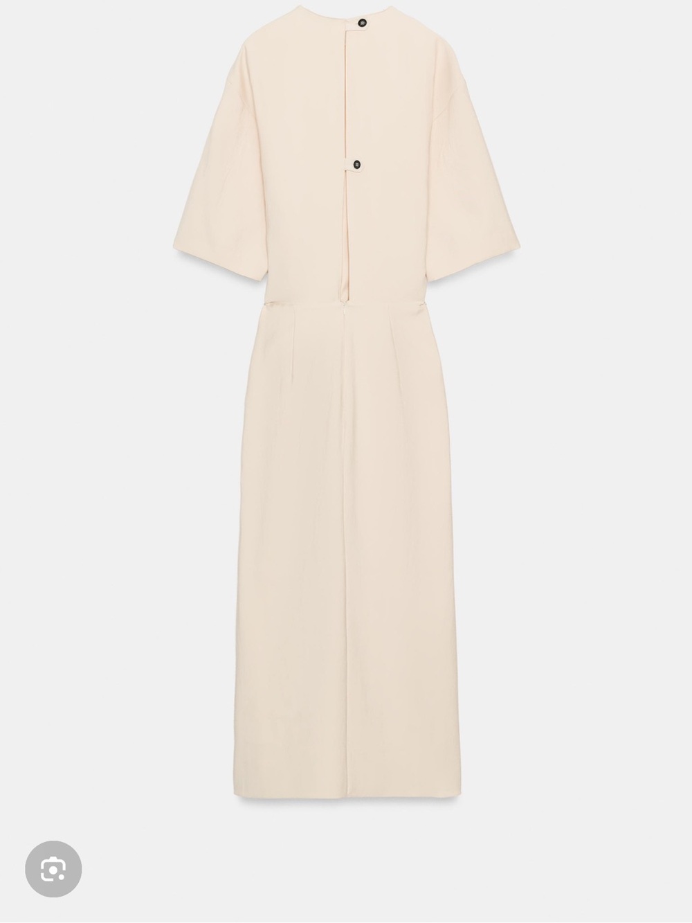 Zara Cream Ruffle-Front Midi Dress - Picture 9 of 11